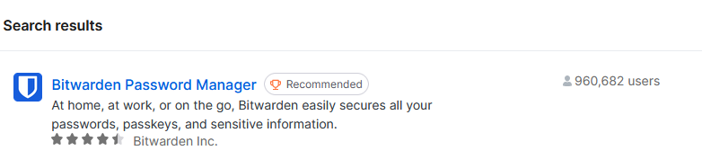 Bitwarden extension in Firefox