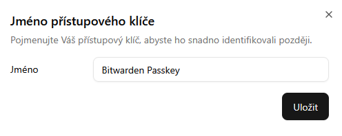 Naming a Bitwarden passkey